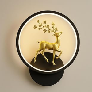 Wall Light with Golden Deer Decor Fancy Lights