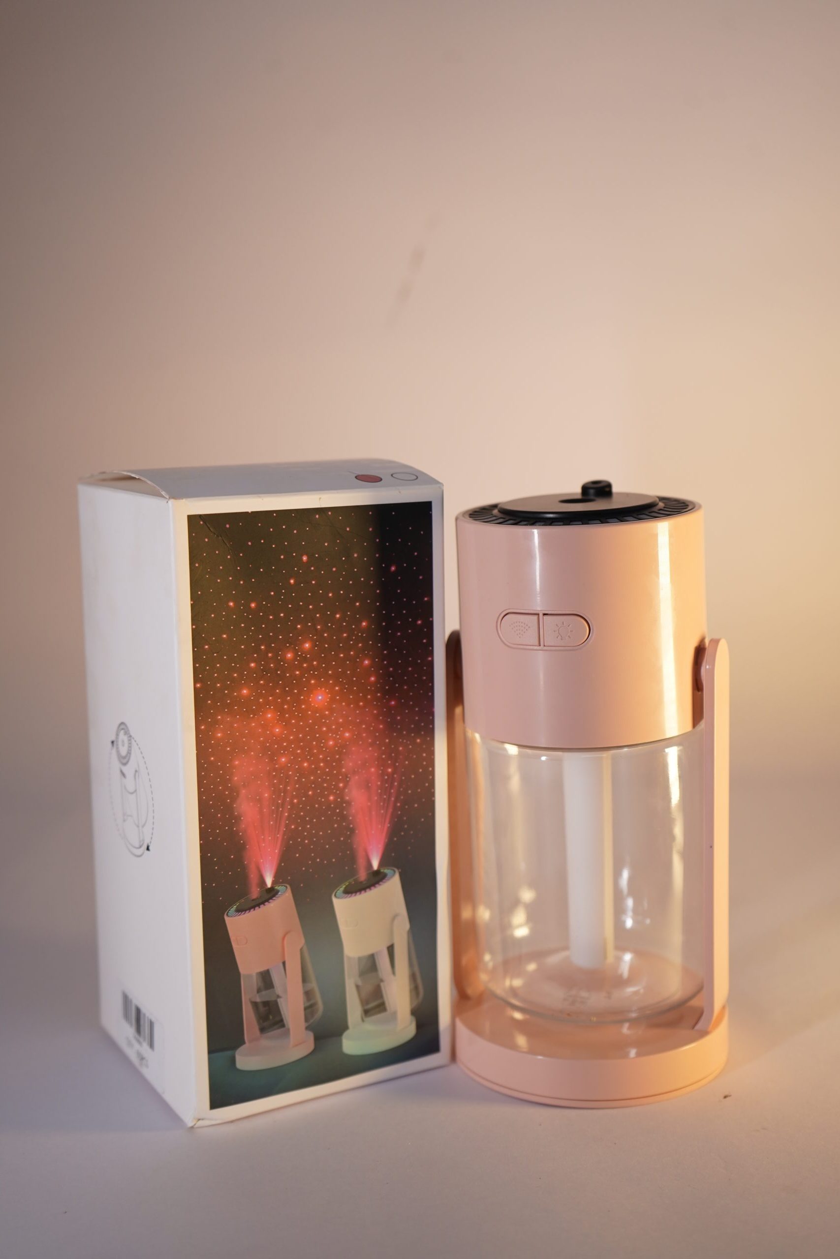 HUMIDIFIER-999-scaled-e1756230504688.jpg LED Colour-Changing USB Humidifier with Rainbow Light Ring, Portable Mini Desktop Diffuser - Image 1